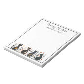 Whimsical Personalisiert "Dings of Note" Black Cat Notizblock (Rotiert)