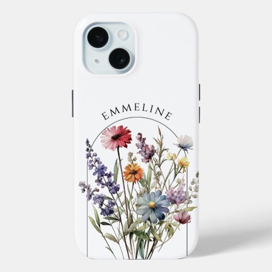 Whimsical Personalisiert Floral Wildblume Bouquet Case-Mate iPhone Hülle (Rückseite)