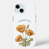 Whimsical Personalisiert Golden Poppies Case-Mate iPhone Hülle (Rückseite)