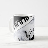 Whimsical Personalisiert Piano Keys Kaffee Tasse (Vorderseite Links)