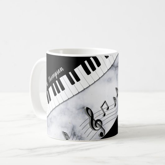 Whimsical Personalisiert Piano Keys Kaffee Tasse (Vorderseite Links)