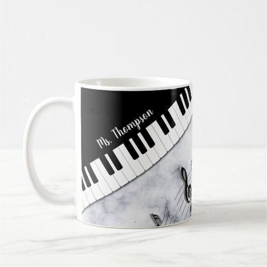 Whimsical Personalisiert Piano Keys Kaffee Tasse (Links)