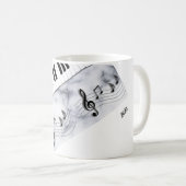 Whimsical Personalisiert Piano Keys Schwarz-weiß Kaffeetasse (VorderseiteRechts)