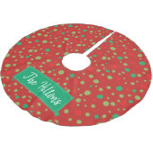 Whimsical Personalisiert Polka Dot Weihnachtsrock Polyester Weihnachtsbaumdecke (Schrägansicht)