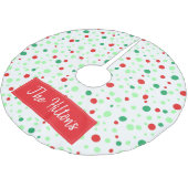 Whimsical Personalisiert Polka Dot Weihnachtsrock Polyester Weihnachtsbaumdecke (Schrägansicht)