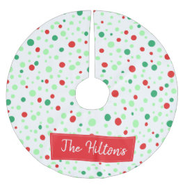 Whimsical Personalisiert Polka Dot Weihnachtsrock Polyester Weihnachtsbaumdecke