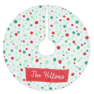 Whimsical Personalisiert Polka Dot Weihnachtsrock Polyester Weihnachtsbaumdecke