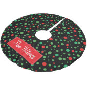 Whimsical Personalisiert Polka Dot Weihnachtsrock Polyester Weihnachtsbaumdecke (Schrägansicht)