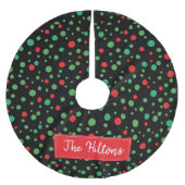 Whimsical Personalisiert Polka Dot Weihnachtsrock Polyester Weihnachtsbaumdecke (Vorderseite)