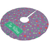 Whimsical Personalisiert Polka Dot Weihnachtsrock Polyester Weihnachtsbaumdecke (Schrägansicht)
