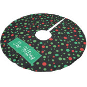 Whimsical Personalisiert Polka Dot Weihnachtsrock Polyester Weihnachtsbaumdecke (Schrägansicht)