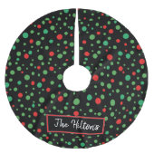 Whimsical Personalisiert Polka Dot Weihnachtsrock Polyester Weihnachtsbaumdecke (Vorderseite)