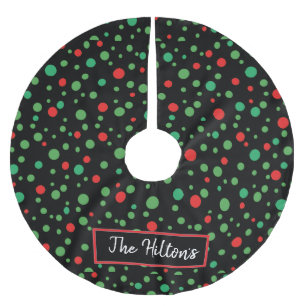 Whimsical Personalisiert Polka Dot Weihnachtsrock Polyester Weihnachtsbaumdecke