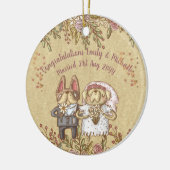 Whimsical Personalisiert Wedding Bride Groom Flora Keramik Ornament (Links)