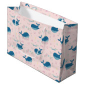 Whimsical Personalisiert Whale Große Geschenktüte (Vorderseite Schrägansicht)