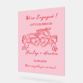 Whimsical Personalized Engagement couple Sign Acrylschild (Winkel)