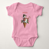 Whimsical Personalized Snowman with Candy Cane Baby Strampler (Vorderseite)
