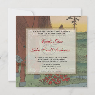 Whimsical Pferdewirbel Beilage Einladung Hochzeit