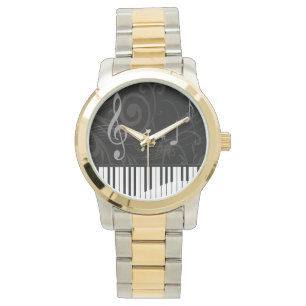 Whimsical Piano und Musical Notes Armbanduhr