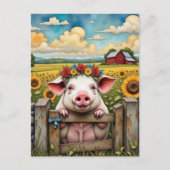Whimsical Pig Postkarte (Vorderseite)