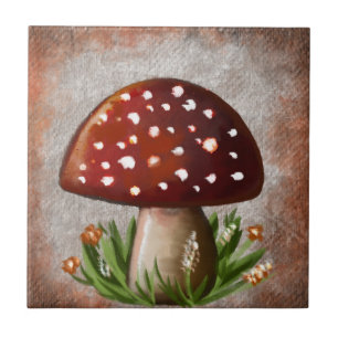 Whimsical-Pilz- und Pilzmotiv – Naturinspiriert Fliese