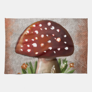 Whimsical-Pilz- und Pilzmotiv – Naturinspiriert Geschirrtuch