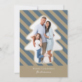 Whimsical Pine Tree Shaped Foto Frohe Weihnachten (Vorderseite)