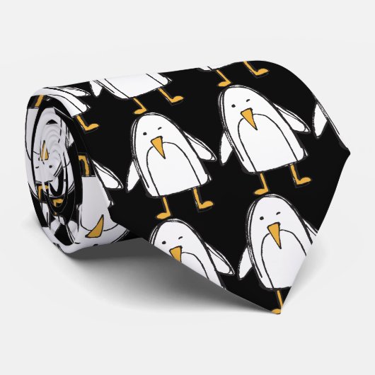 Whimsical Pinguin Krawatte (Gerollt)
