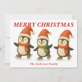 Whimsical Pinguine Ice Skaten Weihnachten (Vorderseite)