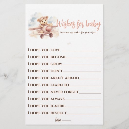 Whimsical Pink Airplane Adventure Baby Dusche Flyer (Vorne)