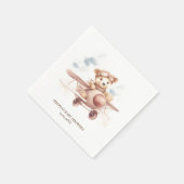 Whimsical Pink Airplane Adventure Baby Dusche Serviette (Ecke)