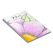 Whimsical Pink Aquarell-Blume Notizblock (Rechte Seite)