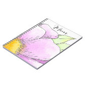 Whimsical Pink Aquarell-Blume Notizblock (Linke Seite)