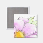 Whimsical Pink Aquarellblume Magnet (Vorderseite/Rückseite)