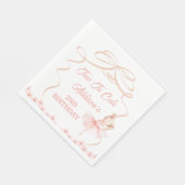 Whimsical Pink Ballerina Two Tu Niedlich 2. Geburt Serviette (Ecke)