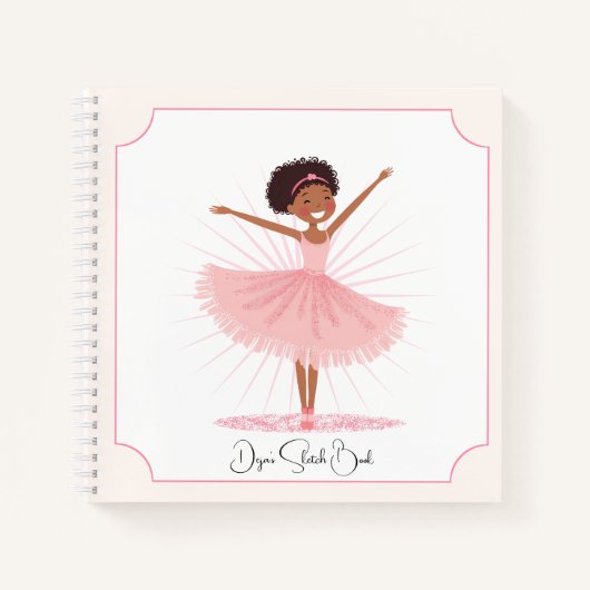 Whimsical Pink Ballet Dancer Notizblock (Vorderseite)