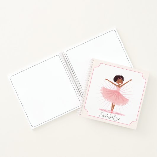 Whimsical Pink Ballet Dancer Notizblock (Innenseite)