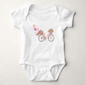 Whimsical Pink Bicycle Baby Strampler (Vorderseite)