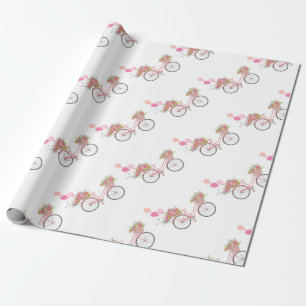 Whimsical Pink Bicycle Geschenkpapier