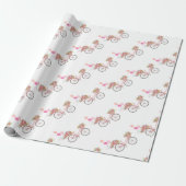 Whimsical Pink Bicycle Geschenkpapier (Ungerollt)