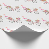 Whimsical Pink Bicycle Geschenkpapier (Ecke)