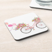 Whimsical Pink Bicycle Getränkeuntersetzer (Linke Seite)