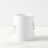 Whimsical Pink Bicycle Kaffeetasse (Mittel)