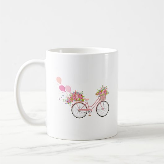 Whimsical Pink Bicycle Kaffeetasse (Links)