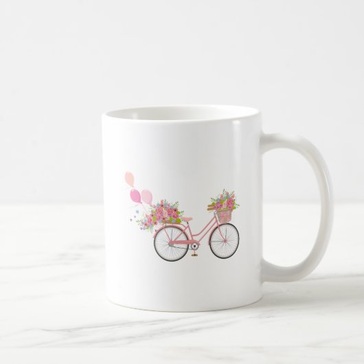 Whimsical Pink Bicycle Kaffeetasse (Rechts)