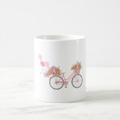 Whimsical Pink Bicycle Kaffeetasse (Mittel)