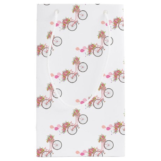 Whimsical Pink Bicycle Kleine Geschenktüte (Rückseite)