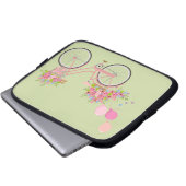 Whimsical Pink Bicycle Laptopschutzhülle (Vorne Knopf)