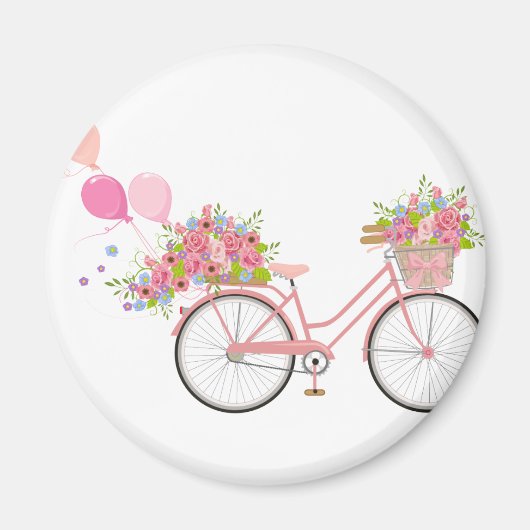 Whimsical Pink Bicycle Magnet (Vorne)