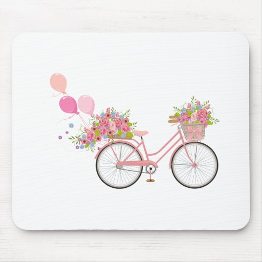 Whimsical Pink Bicycle Mousepad (Vorne)